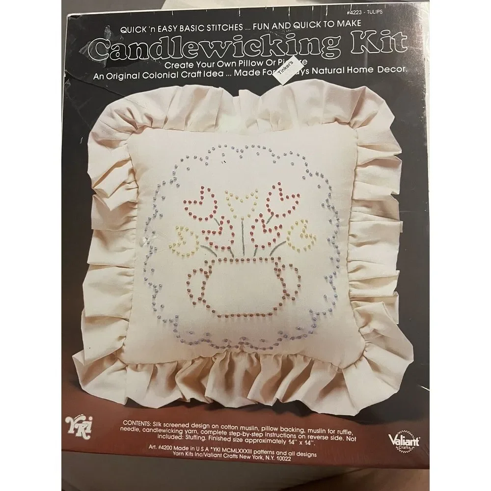 Candlewicking Kit by Valiant Crafts 4223‎ Tulips Vintage 80's New NWT